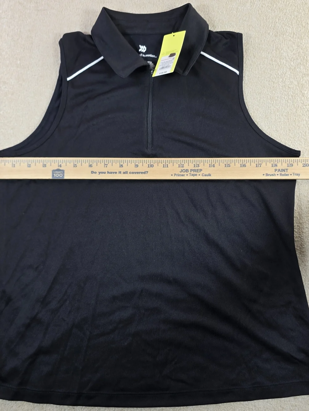 All In Motion Women’s Large Black Sleeveless Golf Tennis Collared Tank Top NWT - Picture 4 of 5